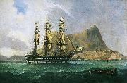 Henry J. Morgan HMS 'Marlborough' oil painting on canvas